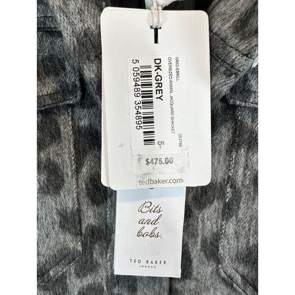 Ted Baker London Leopard Print Wool Blend Shacket Coat Jacket Size 5 XL $475 - Picture 7 of 12